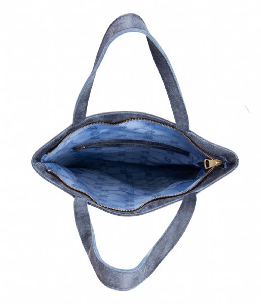 Fred de la Bretoniere  Shoulderbag Large Hand Buffed Leather dark blue